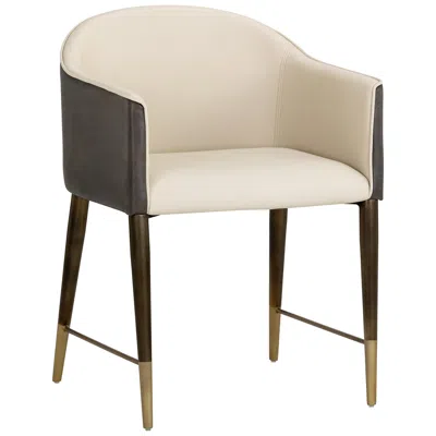Sunpan Kylin Dining Armchair Dillon Cream And Bravo Ash