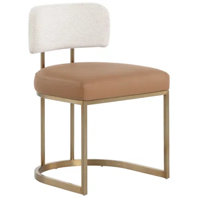Sunpan Larissa Dining Chair Napa Cognac And Rhea Light Barley