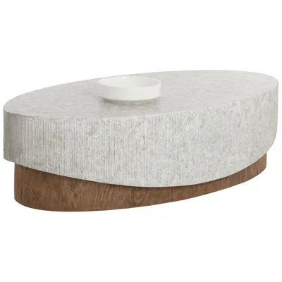 Sunpan Leda 55" Wide Modern Gray Concrete Coffee Table