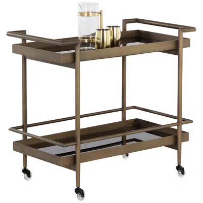 Sunpan Livingston Bar Cart Antique Brass