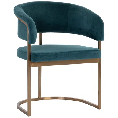 Sunpan Marris Dining Armchair Gold Danny Teal