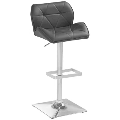 Sunpan Modern Boulton Gray Faux Leather Adjustable Swivel Bar Stool