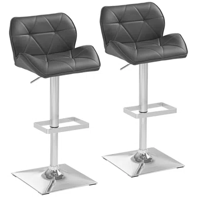 Sunpan Modern Boulton Gray Faux Leather Swivel Bar Stools Set Of 2