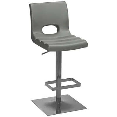 Sunpan Modern Donovan Gray Faux Leather Adjustable Swivel Bar Stool