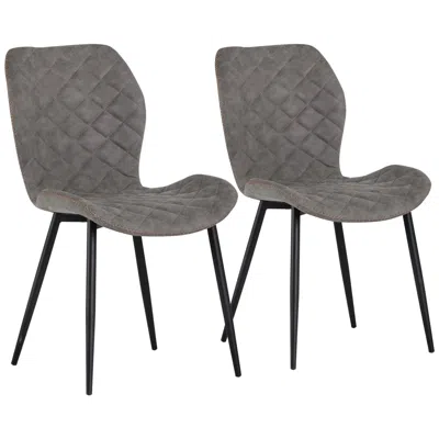 Sunpan Modern Lyla Gray Faux Leather Dining Chair Set Of 2
