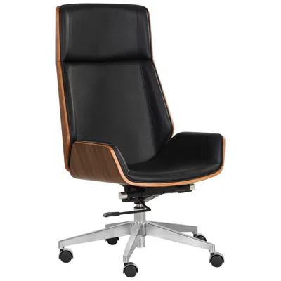Sunpan Modern Rhett Dillon Black High-back Adjustable Swivel Office Chair