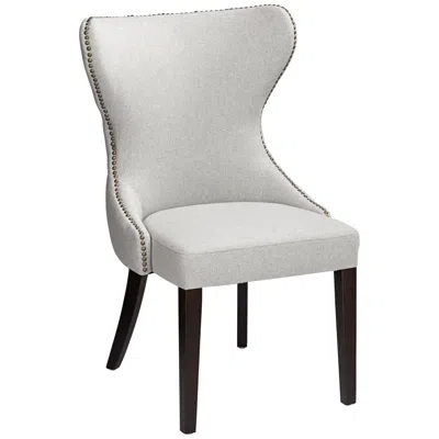Sunpan Modern Sunpan Ariana 25" Wide Wingback Light Gray Tufted Fabric Dining Chair