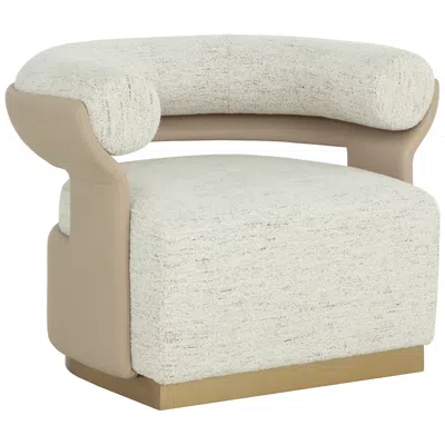 Sunpan Olida Swivel Lounge Chair Hailey Moon And Napa Beige