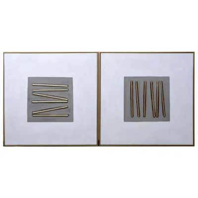 Sunpan Pick Up Sticks (set Of 2) 48" X 48" Gold Floater Frame In Blue