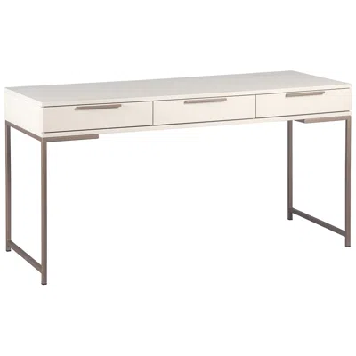 Sunpan Rebel Desk Champagne Gold Cream In White
