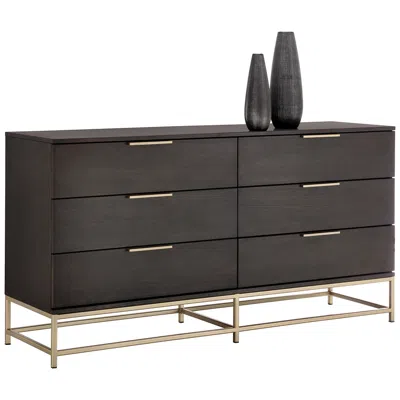 Sunpan Rebel Dresser Small Gold Charcoal Gray In Black