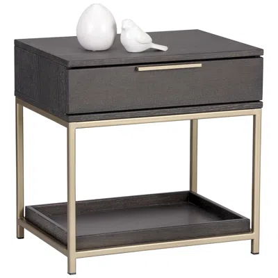 Sunpan Rebel Nightstand Small Gold Charcoal Gray