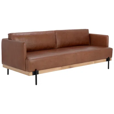 Sunpan Saul Sofa Shalimar Tobacco Leather