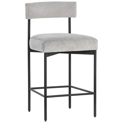 Sunpan Seneca 20" Wide Black Polo Club Stone Counter Height Stool