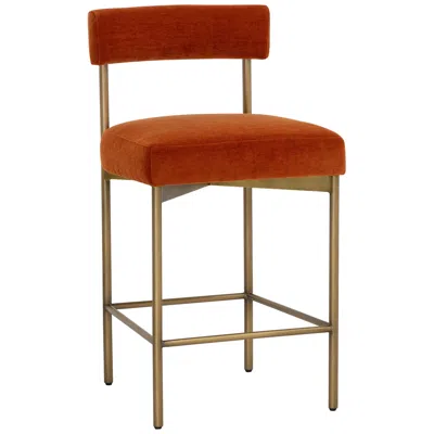 Sunpan Seneca Counter Stool Antique Brass Danny Rust In Brown