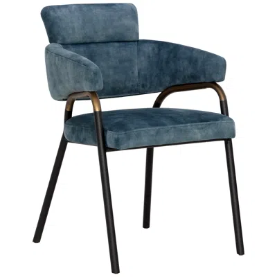 Sunpan Sharqui Dining Armchair Nono Petrol