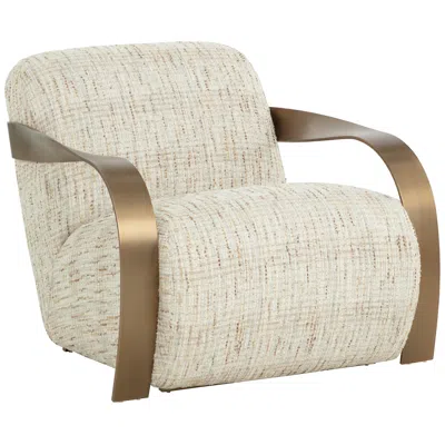 Sunpan Sonesta Lounge Chair Antique Brass Haute Cobblestone
