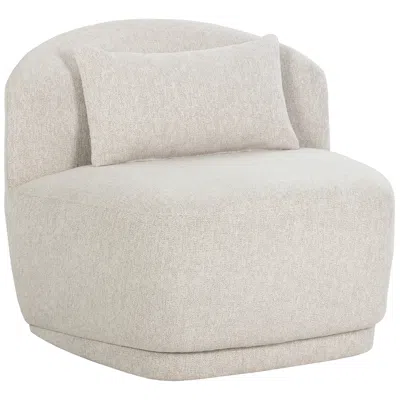 Sunpan Soraya Swivel Armless Chair Dove Cream