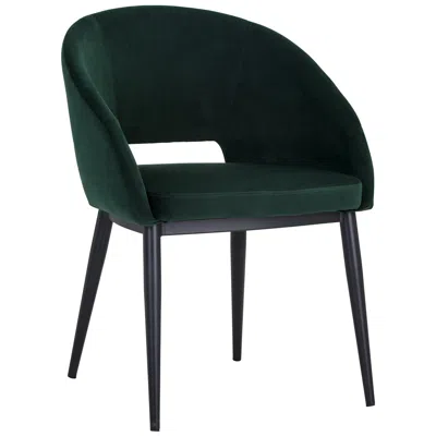 Sunpan Thatcher Dining Armchair Black Deep Green Sky