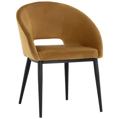 Sunpan Thatcher Dining Armchair Black Gold Sky