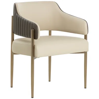 Sunpan Tova Dining Armchair Dillon Cream And Bravo Ash