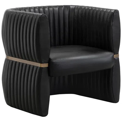 Sunpan Tryor Lounge Chair Vintage Black Night Leather