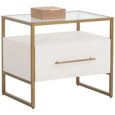 Sunpan Venice Nightstand Oyster Shagreen