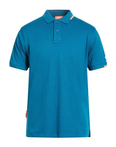 Suns Boards Man Polo Shirt Deep Teal Size Xl Cotton, Elastane In Blue