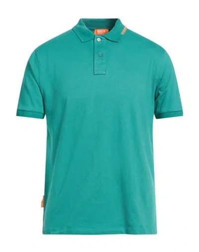 Suns Boards Man Polo Shirt Green Size L Cotton, Elastane