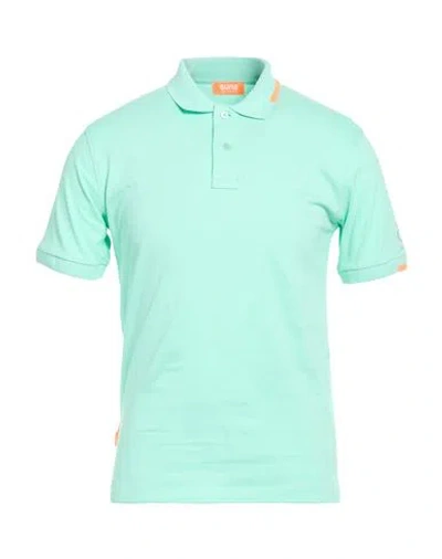 Suns Boards Man Polo Shirt Light Green Size S Cotton, Elastane In Blue