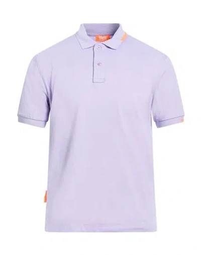 Suns Boards Man Polo Shirt Lilac Size L Cotton, Elastane In Purple