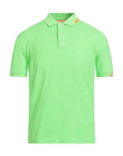 Suns Boards Man Polo Shirt Lime Green Size L Cotton, Elastane