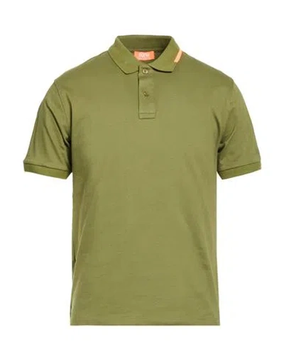 Suns Boards Man Polo Shirt Military Green Size Xl Cotton, Elastane
