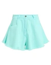 Suns Boards Woman Denim Shorts Turquoise Size M Cotton, Elastane In Blue