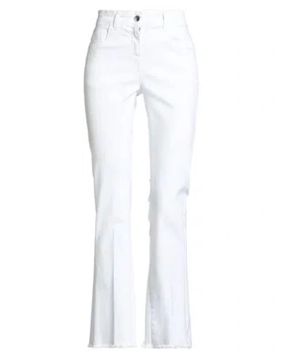 Suns Boards Woman Jeans White Size Xs Cotton, Elastane