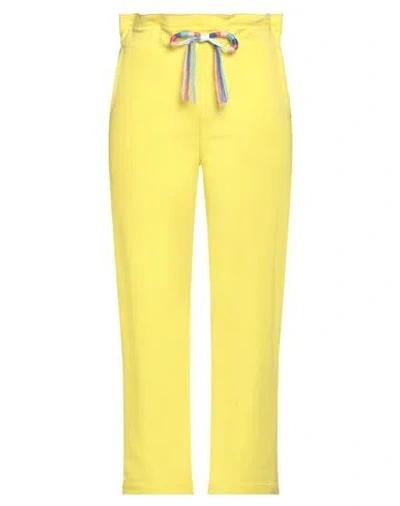 Suns Boards Woman Pants Yellow Size M Cotton, Polyester