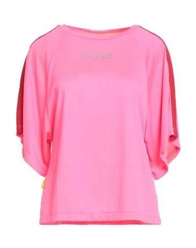 Suns Boards Woman T-shirt Fuchsia Size S Cotton, Polyester In Pink