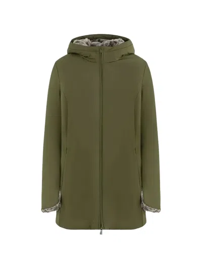 Suns Faux-fur Hooded Coat In Green