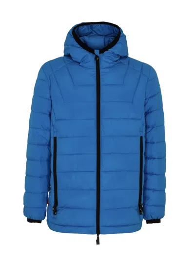 Suns Quilted Blue Puffer Jacket With Adjustable Hood