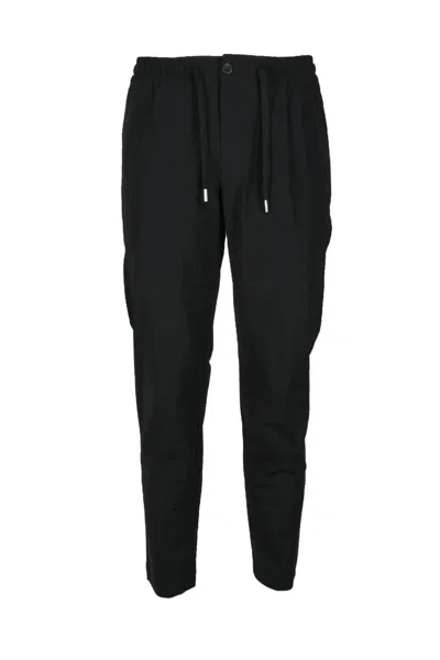 Suns Technical Black Trousers With Elastic Waistband And Drawstring