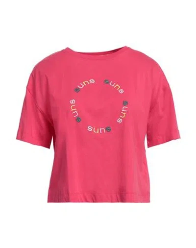 Suns Woman T-shirt Fuchsia Size M Cotton In Pink