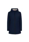 Suns Women's Jacket  Aurelia Long Velour Navy In Blue