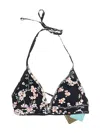 Sunseeker Swimsuit Top Black Floral Pattern Swimwear In Black