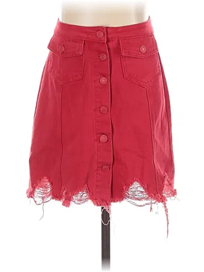 Pre-owned Sunset & Spring Denim Skirt In Red
