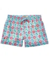 Sunset And Vine Microfiber Woven Printed Swim Trunk In Multi