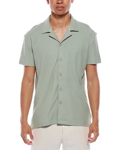 Sunset And Vine Solid Jacquard Herringbone Knit Camp Shirt