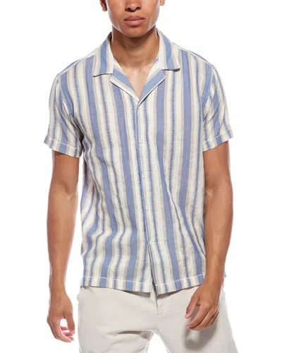 Sunset And Vine Textured Woven Camp Shirt In Blue