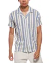 Sunset And Vine Textured Woven Camp Shirt In Blue
