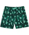 Sunset And Vines Men's Leaf-pattern Woven Swim Trunks