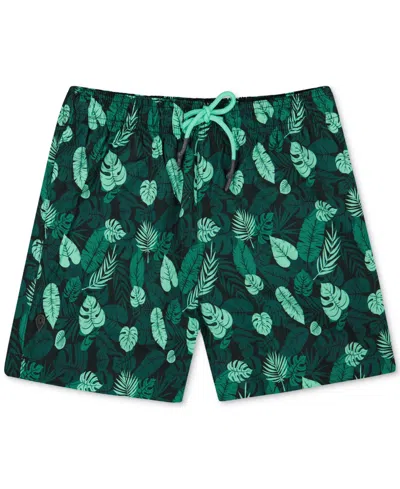 Sunset And Vines Men's Leaf-pattern Woven Swim Trunks